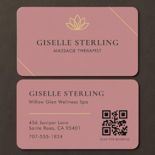 Massagetherapeut Roze QR-code  Visitekaartje