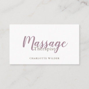 Massagetherapeut Roze Schrift Business Card Visitekaartje