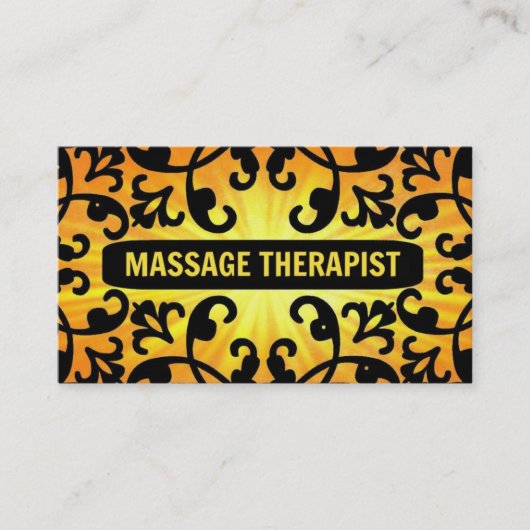 Massagetherapeut Sunshine Damask Visitekaartje (Voorkant)