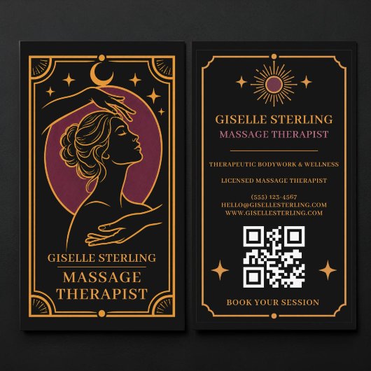 Massagetherapeut Tarot QR-code visitekaartje