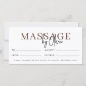 Massagetherapeut Terracotta Cadeaubonnen (Achterkant)