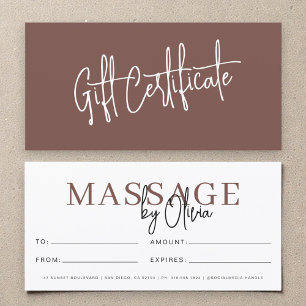 Massagetherapeut Terracotta Cadeaubonnen