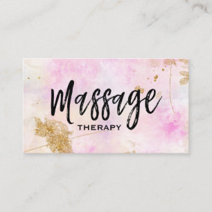 ** Massagetherapeut Trendy Grunge Gold Pink Visitekaartje