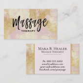 ** Massagetherapeut Trendy Grunge Gouden Lavendel Visitekaartje (Voorkant / Achterkant)