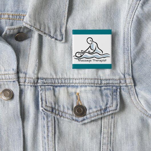 massagetherapeut vierkante button 5,1 cm (In situ)