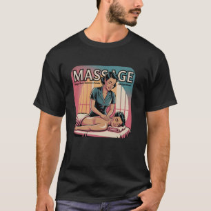Massagetherapeut Vintage Illustratie Retro Cadeau T-shirt