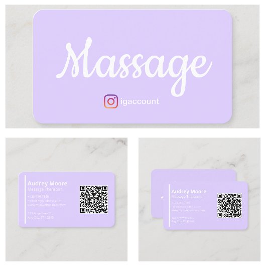 Massagetherapeut Wellness Sjablonen QR Code Visitekaartje