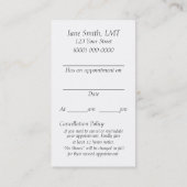 Massagetherapie Afsprakenkaartje (Achterkant)