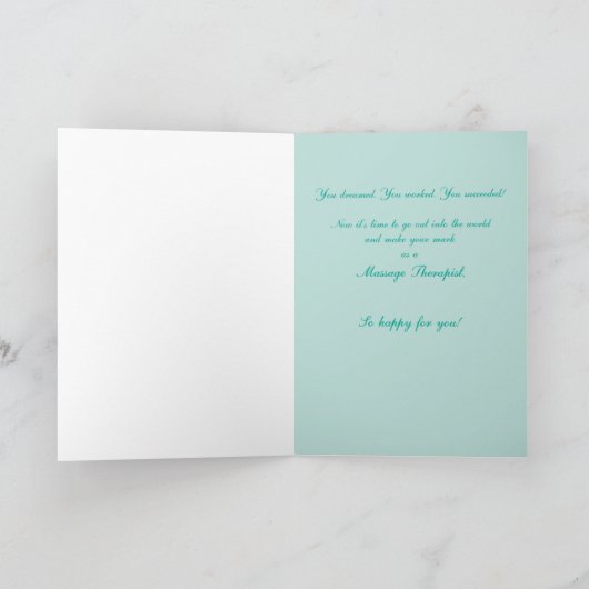 Massagetherapie Afstuderen Gefeliciteerd, MT Pet Kaart (Binnen)