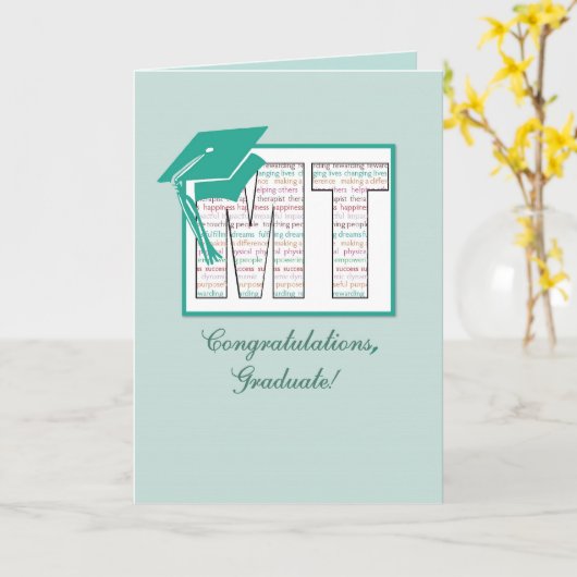 Massagetherapie Afstuderen Gefeliciteerd, MT Pet Kaart (Gele Bloem)