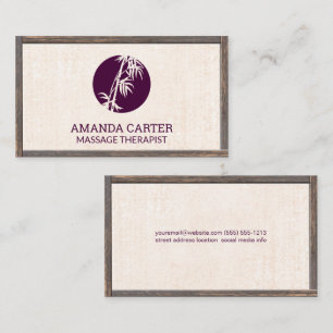 Massagetherapie   Bamboe Icon Wood Lijst Visitekaartje
