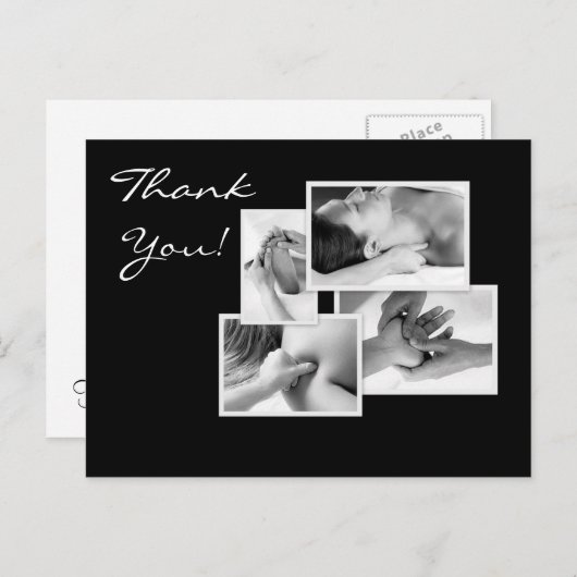Massagetherapie Dank u Briefkaart (Voorkant / Achterkant)
