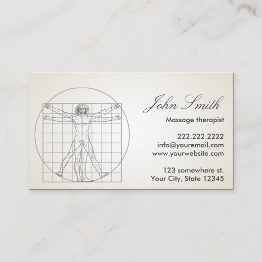 Massagetherapie Davinci Human Body Visitekaartje (Voorkant)