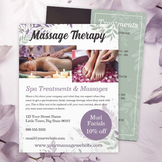 Massagetherapie Diensten Flyer Sjabloon