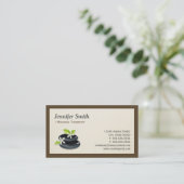 Massagetherapie - Elegant Spa Zen Stones Logo Visitekaartje (Staand voorkant)