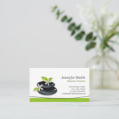 Massagetherapie - Elegant Zen Stones Logo Visitekaartje (Staand voorkant)