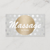 Massagetherapie Gold Circle Silver Stippen Moderne Visitekaartje (Voorkant)