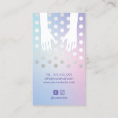 Massagetherapie Handen Deels Paars blauw Visitekaartje (Achterkant)