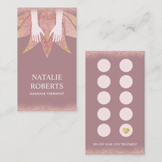 Massagetherapie Handen en Lotus Flower Spa Klantenkaartje (Voorkant / Achterkant)