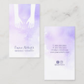 Massagetherapie Handen Paarse Waterverf Visitekaartje (Voorkant / Achterkant)
