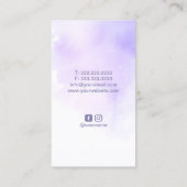 Massagetherapie Handen Paarse Waterverf Visitekaartje (Achterkant)