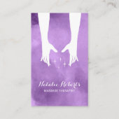 Massagetherapie Hands Spa Elegant Paars Visitekaartje (Voorkant)