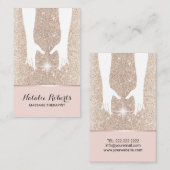 Massagetherapie Hands Spa Gold Glitter Visitekaartje (Voorkant / Achterkant)