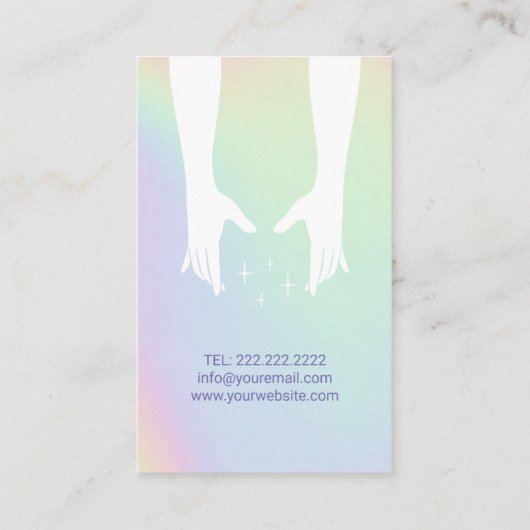 Massagetherapie Hands Spa Holographic Visitekaartje (Achterkant)