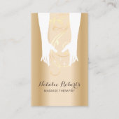 Massagetherapie Hands Spa Modern Gold Visitekaartje (Voorkant)