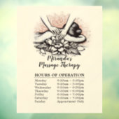 Massagetherapie Healing Hands Energie Openingsuren Raamsticker (Vel 3)