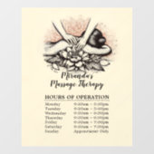 Massagetherapie Healing Hands Energie Openingsuren Raamsticker (Vel)