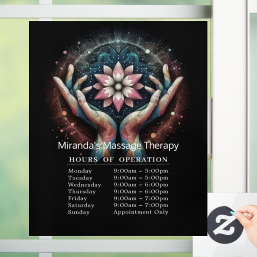 Massagetherapie Healing Hands Energie Openingsuren Raamsticker (Huis)