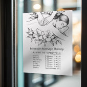 Massagetherapie Healing Hands Energy Openingsuren Raamsticker