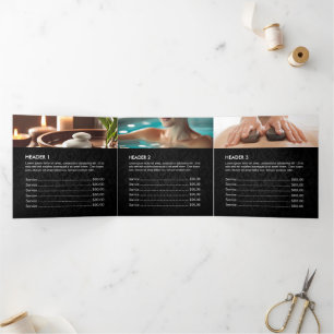Massagetherapie Healing Hands Energy Spa Trifold Drieluik Kaart