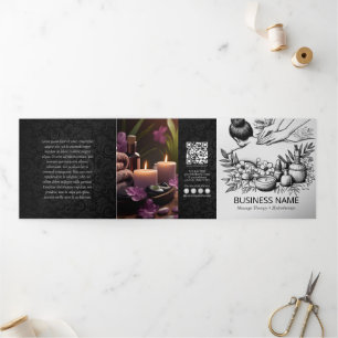 Massagetherapie Healing Hands Energy Spa Trifold Drieluik Kaart