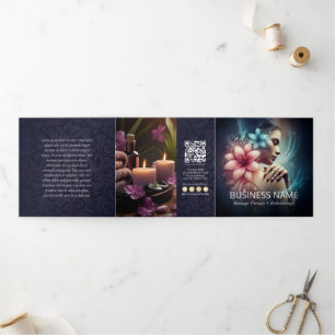 Massagetherapie Healing Hands Energy Spa Trifold Drieluik Kaart