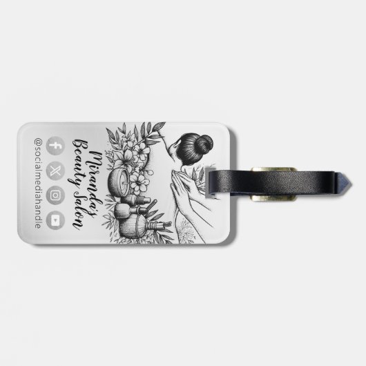 Massagetherapie Healing Hands Energy Spa Wellness Bagagelabel (Achterkant horizontaal)