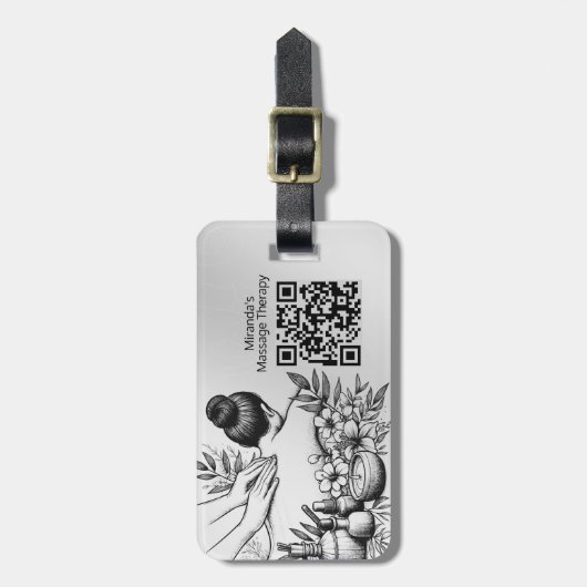 Massagetherapie Healing Hands Energy Spa Wellness Bagagelabel (Voorkant verticaal)