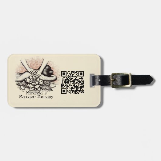 Massagetherapie Healing Hands Energy Spa Wellness Bagagelabel (Voorkant horizontaal)