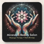 Massagetherapie Healing Hands Energy Spa Wellness Bier Onderzetter (Voorkant)