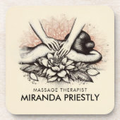 Massagetherapie Healing Hands Energy Spa Wellness Bier Onderzetter (Voorkant)