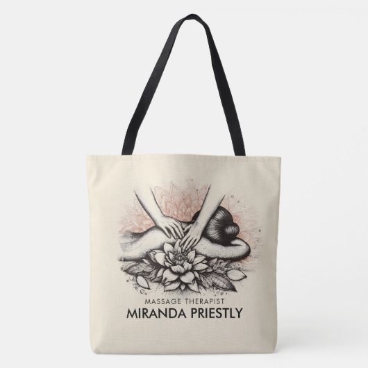 Massagetherapie Healing Hands Energy Spa Wellness Draagtas (Voorkant)