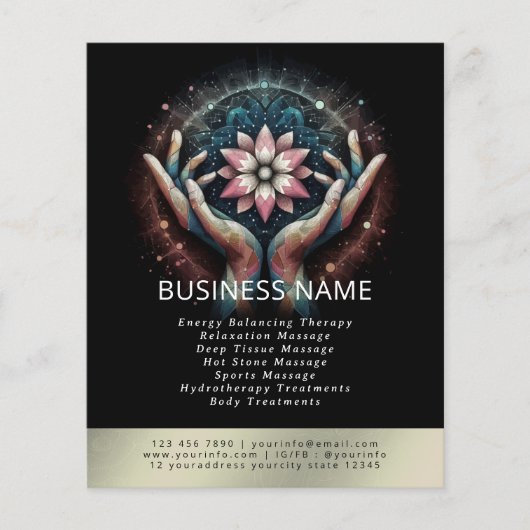 Massagetherapie Healing Hands Energy Spa Wellness Flyer (Voorkant)