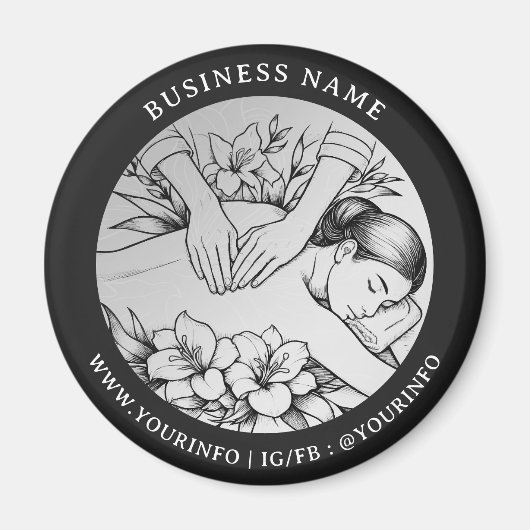 Massagetherapie Healing Hands Energy Spa Wellness Magneet (Voorkant)