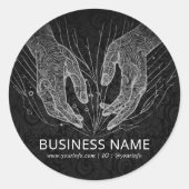 Massagetherapie Healing Hands Energy Spa Wellness Ronde Sticker (Voorkant)