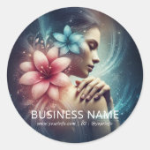 Massagetherapie Healing Hands Energy Spa Wellness Ronde Sticker (Voorkant)