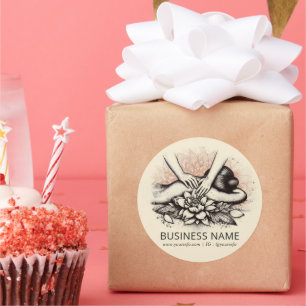 Massagetherapie Healing Hands Energy Spa Wellness Ronde Sticker