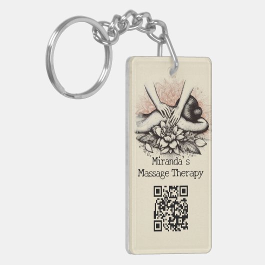 Massagetherapie Healing Hands Energy Spa Wellness Sleutelhanger (Voorkant Links)