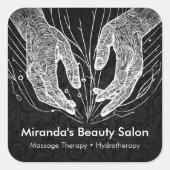 Massagetherapie Healing Hands Energy Spa Wellness Vierkante Sticker (Voorkant)