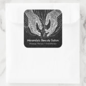 Massagetherapie Healing Hands Energy Spa Wellness Vierkante Sticker (Tas)